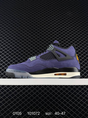 Jordan Air Jordan 4 Retro OG Imperial Purple Dark Purple Black Yellow White Grey EU 40-47 Basketball Shoe - Men's (BS-79903)
