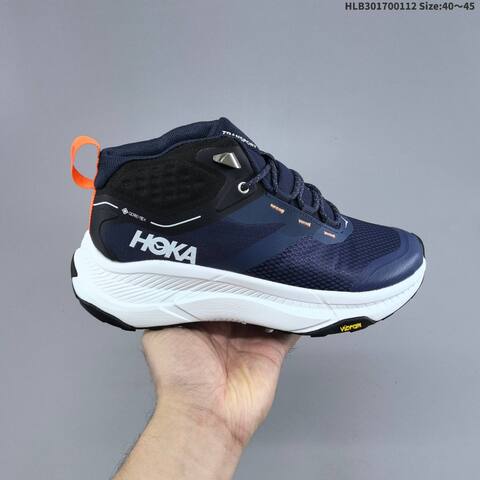 HOKA ONE ONE Transport Hike GTX Navy Blue White Black Orange EU 40-45 Trail Shoe Trail Running Sneakers - Men's (BS-69405)
