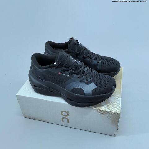 On Running Cloudboom Max Black White Or White Light Blue Navy EU 36-45 Running Shoe Running Sneakers - Unisex (BS-69678)
