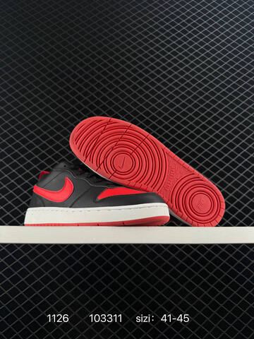 Nike Court Borough Low 2 Black Red White EU 40-45 Casual - Men's (BS-73982)