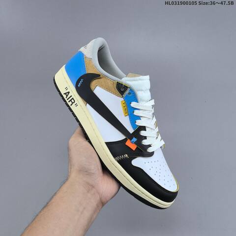 Jordan Air Jordan 1 Low x Travis Scott Reverse Mocha White Black Blue Red 36 47 5 Lifestyle - Unisex (BS-67108)