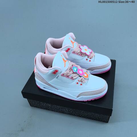 Jordan Air Jordan 3 Retro Spring Flowers White Pink Hot Pink EU 36-40 Basketball - Unisex (BS-65989)