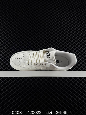 Nike Air Force 1 07 Sail Off-white With Black Mini Swoosh EU 36-45 With Half Sizes Lifestyle - Unisex (BS-72247)