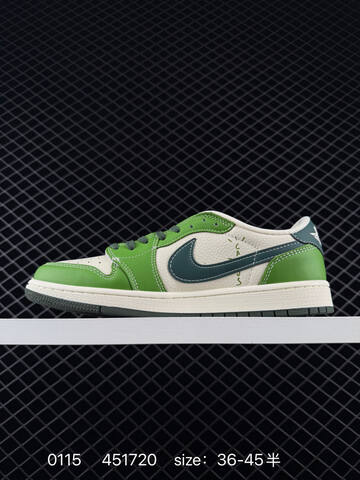Jordan Travis Scott x Fragment Design x Air Jordan 1 Low OG SP Sail Bright Green Dark Green EU 36-45 Sneaker - Unisex (BS-79827)