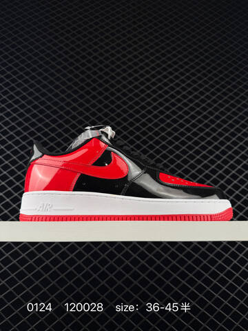 Nike Air Force 1 07 Low Black Red Patent With White Midsole EU 36-45 5 Lifestyle - Unisex (BS-72989)