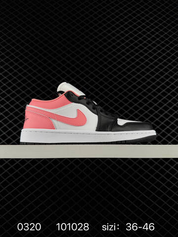 Jordan Air Jordan 1 Low Black White Pink EU 36-46 Basketball Shoe - Unisex (BS-79643)