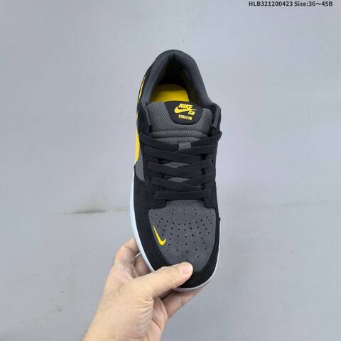 Nike SB Force 58 Black Dark Grey University Gold Light Grey EU 36-45 Skate Shoe - Unisex (BS-60573)
