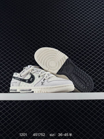 Nike SB Dunk Low Sail White Black With Light Green Monogram EU 36-45 5 Skate - Unisex (BS-73900)