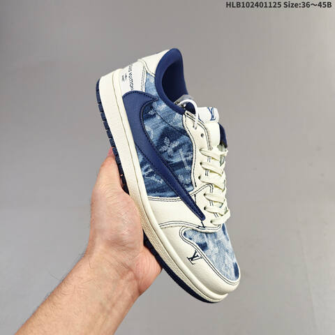 Jordan Air Jordan 1 Low Blue Denim White Navy EU 36-45 Casual - Unisex (BS-63101)