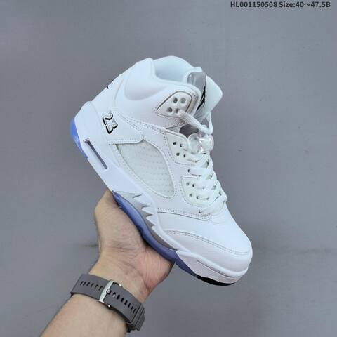 Jordan Air Jordan 5 Retro Metallic White Silver Black Ice Blue EU 40-47 5 Basketball - Men s BS-66020
