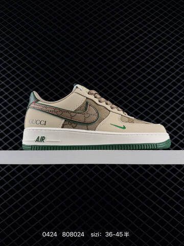 Nike Air Force 1 07 Multiple Colorways Light Grey White Beige GUCCI Monogram Green Light Beige Dark Brown Wheat Light Beige EU 36-45 Half Sizes Available Lifestyle - Unisex BS-71900