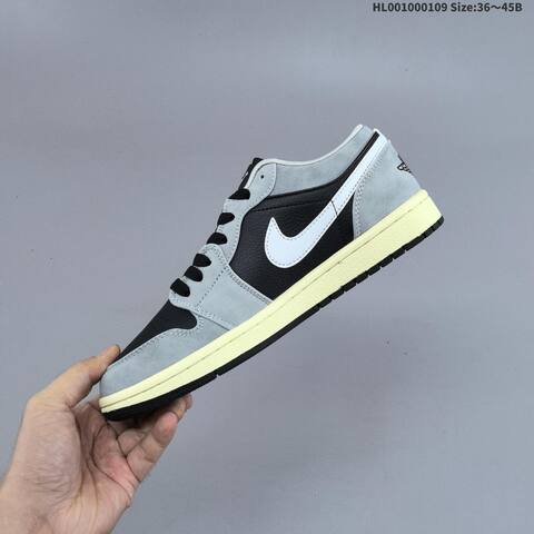 Jordan Air Jordan 1 Low Light Smoke Grey Black White EU 36-45 Casual - Unisex (BS-67047)