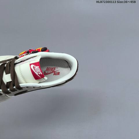 Nike Air Jordan 1 Low White Brown Red 36 45 Lifestyle - Unisex BS-66995
