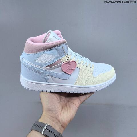 Jordan Air Jordan 1 Mid Pastel Blue Pink Cream White EU 36 45 Casual - Unisex (BS-66015)