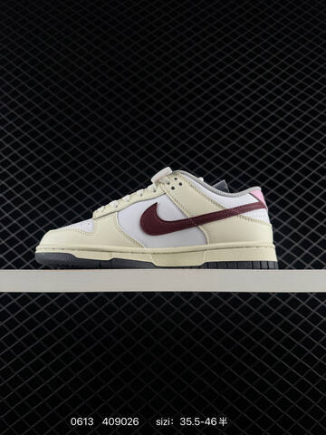 Nike Dunk Low Cream White Dark Red Pink Black EU 35 5-46 Skate - Unisex (BS-70805)