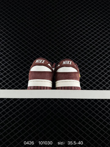 Nike Dunk Low Sail Burgundy White And Brown Suede With Gold Mini Swoosh EU 35 5-40 Lifestyle - Unisex (BS-71855)