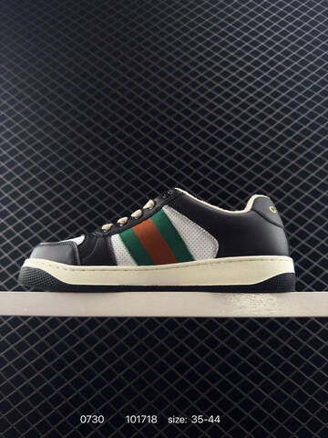Gucci Distressed Screener 546163 A39 G O9085 Black White Green Red Cream 35-44 Sneaker Casual Sneakers Unisex BS-85513