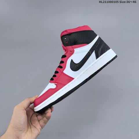 Nike Air Jordan 1 Retro Mid White Black Red 36-46 Basketball - Unisex (BS-67098)