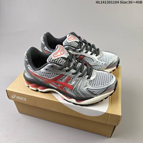 ASICS GEL-KAYANO 14 Silver White Red Black EU 36-45 Running Shoe Running Sneakers - Unisex (BS-69328)