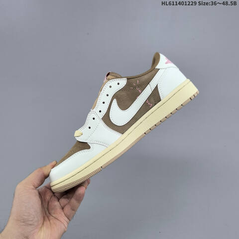 Jordan Air Jordan 1 Low x Travis Scott Brown White Sail EU 36-48 5 Casual - Unisex (BS-67198)