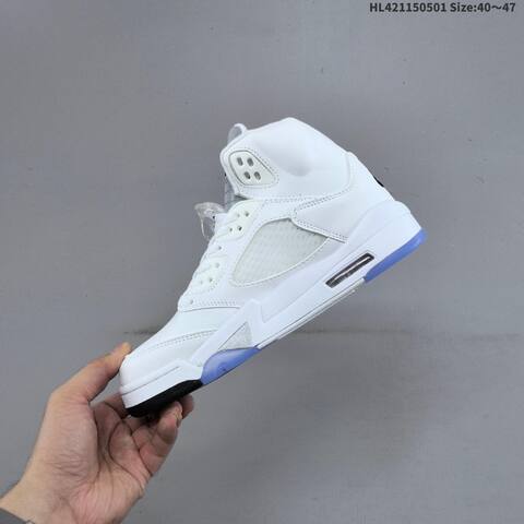 Jordan Air Jordan 5 Retro High White Silver Ice Blue EU 40-47 Basketball - Men's (BS-66057)