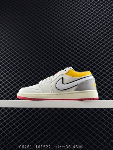Jordan Air Jordan 1 Low Premium White Yellow Grey Red Black EU 36-46 Sneaker - Unisex BS-81143