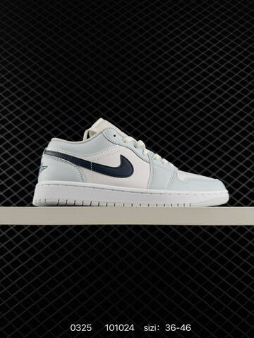 Jordan Air Jordan 1 Low White Light Grey Navy Blue EU 36-46 Sneaker - Unisex (BS-79602)