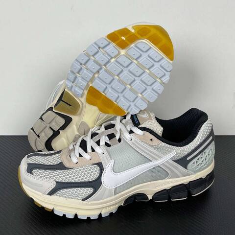 Nike Zoom Vomero 5 Silver White Black With Cream And Yellow Accents Running (BS-86995)