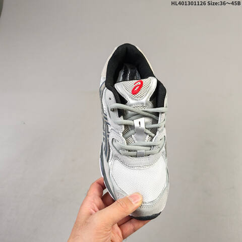 ASICS GEL-NYC AHAR 1203A571-100 Silver White Dark Grey Black Red EU 36-45 Running Shoe Running Sneakers - Unisex (BS-69226)
