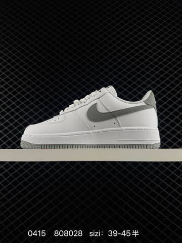 Nike Air Force 1 07 White With Medium Grey Accents EU 39-45 Half Sizes Available Lifestyle - Unisex (BS-72089)