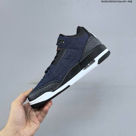 Jordan Air Jordan 3 Retro SP x Levi s Navy Denim Black White Red 36 46B Basketball - Women's (BS-66134)