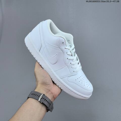 Jordan Air Jordan 1 Low Triple White 35 5 47 5 Casual - Unisex (BS-65844)