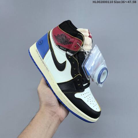 Jordan Air Jordan 1 Retro High OG Black White Blue Maroon 36 47 5 Casual - Unisex (BS-67022)