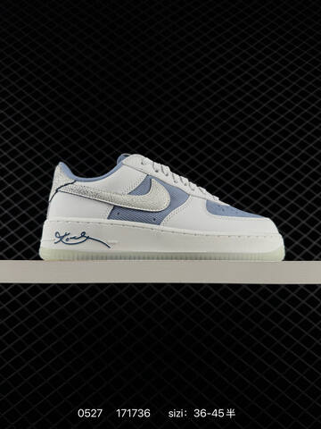 Nike Air Force 1 White Light Blue Navy Off White EU 36-45 Lifestyle - Unisex (BS-71175)