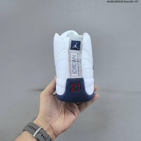 Jordan Air Jordan 12 Retro White French Blue Navy 36 47 Basketball - Unisex (BS-65914)