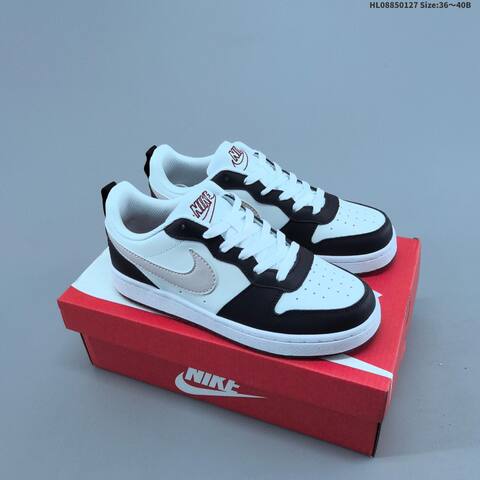 Nike Court Borough Low Black White Light Grey EU 36-40 Skate Shoe - Unisex BS-61720