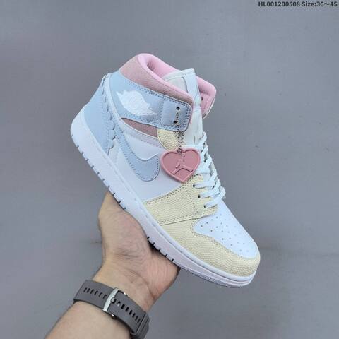 Jordan Air Jordan 1 Mid Pastel Blue Pink Cream White EU 36 45 Casual - Unisex BS-66015