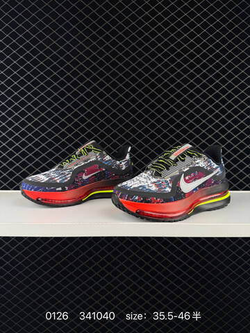 Nike Air Zoom Pegasus Premium Black White Multicolor With Red Orange Accents And Neon Yellow 35 5-46 5 Running - Unisex (BS-72951)