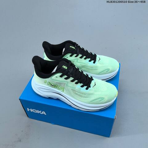 HOKA ONE ONE Clifton 10 White Light Green Blue EU 36-45 Running Shoe Running Sneakers - Unisex (BS-69342)