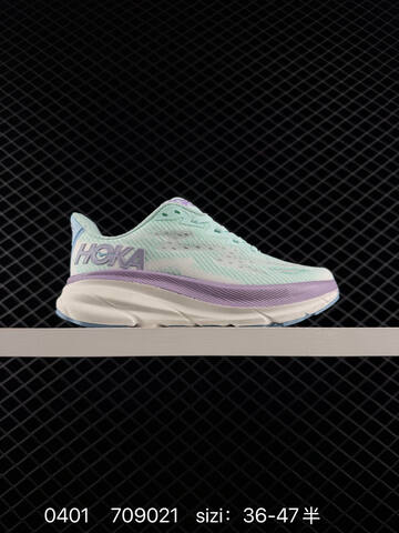 HOKA Clifton 9 Off White Light Blue Neon Yellow EU 36-47 Running Shoe Running Sneakers - Unisex (BS-86270)