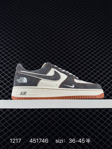Nike Air Force 1 07 Low x The North Face Charcoal Gray White Gum EU 36-45 Lifestyle - Unisex (BS-73640)