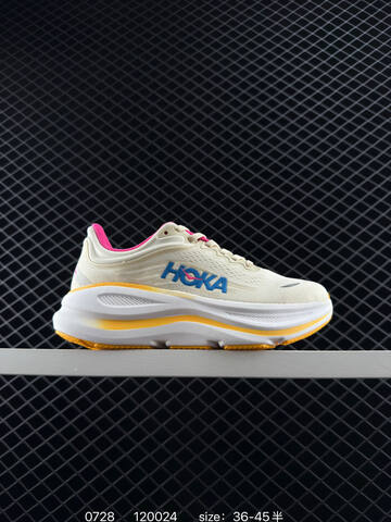 HOKA ONE ONE Bondi 9 Off White Blue Orange EU 36-45 Running Shoe Running Sneakers - Unisex (BS-86524)