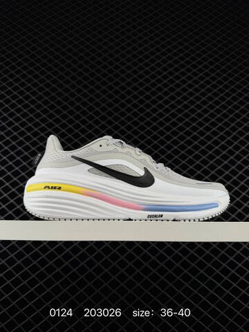 Nike Air Zoom Winflo 12 White Black Gray With Yellow-pink-blue Accents 36-45 Running - Unisex (BS-72976)