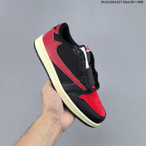Nike Air Jordan 1 Low x Travis Scott Black Red White 36 46 Lifestyle - Unisex (BS-67246)