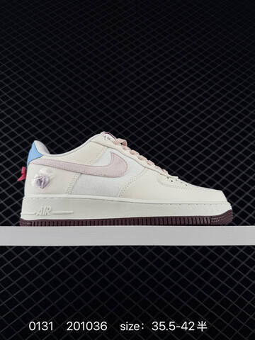 Nike Air Force 1 07 LV8 IQ4937-161 Sail Cream With Pink And Light Blue Accents EU 35 5-42 5 Lifestyle - Unisex (BS-72876)
