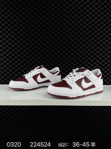 Nike SB Dunk Low Pro White Burgundy EU 36-45 5 Skate - Unisex (BS-72564)