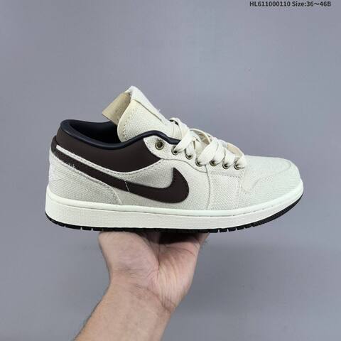 Nike Air Jordan 1 Low White Black 36 46B Casual - Women's (BS-67017)