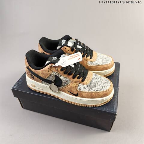Nike Air Force 1 07 White Gum Brown Black Beige EU 36-45 Sneaker - Unisex BS-63341