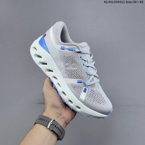 On Cloudsurfer Trail 2 WP Light Grey Blue White EU 36-45 Trail Shoe Trail Running Sneakers - Unisex (BS-69618)