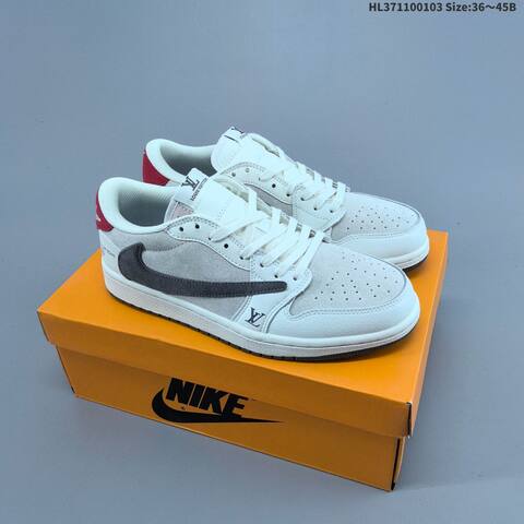 Jordan Air Jordan 1 Low x Travis Scott White Black Red EU 36-45 Lifestyle - Unisex (BS-67128)